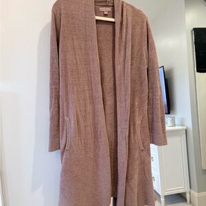 Barefoot Dreams Mauve Open-Front Long Cardigan